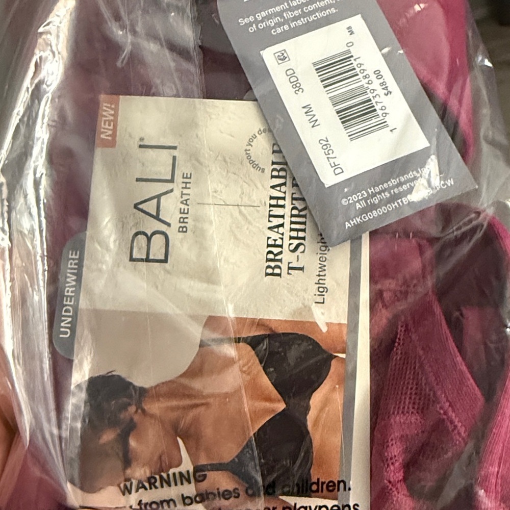 NWT BALI breathe modal tshirt breathable lightweight underwire bra convertible - Picture 7 of 7